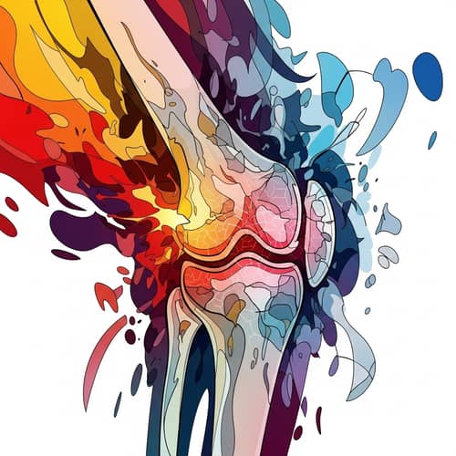 Abstract Knee Osteoarthritis Art - Vivid Colors & Shapes