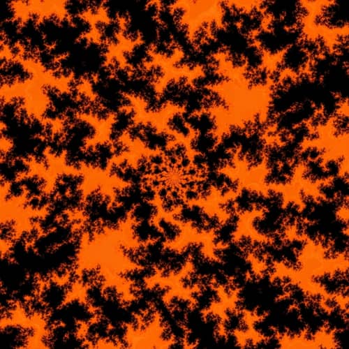 Dynamic Orange and Black Fractal Pattern | Fiery Design