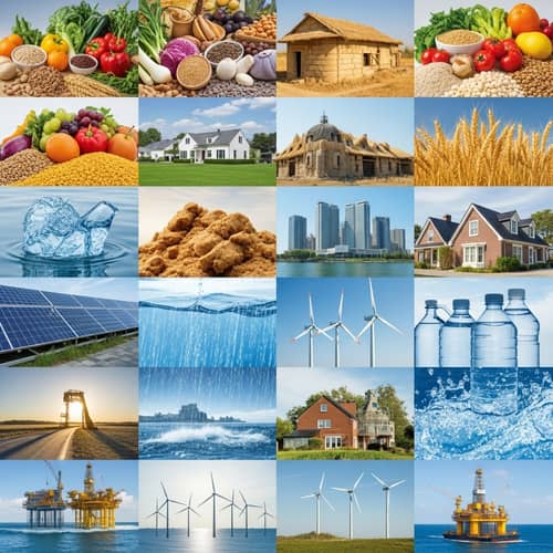 Diverse Resources: Food, Water, Shelter, and Energy | Visual Harmony