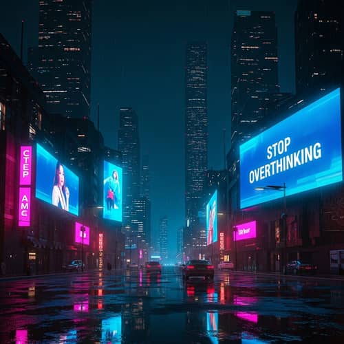 Vibrant Cityscape in Neon Lights | Stop Overthinking