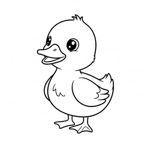 Cute Duckling Coloring Page for 1-Year-Olds