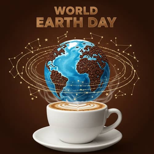 Celebrate World Earth Day with Coffee-Themed Poster