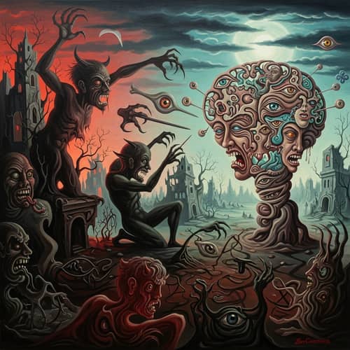 Surreal Mind Battle Oil Painting | Psychological Thriller