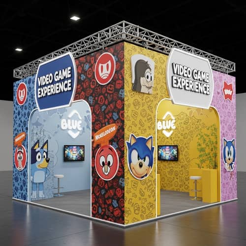 Liverpool Video Game Experience Stand with Bluey, Cable Guys Sonic Nickelodeon