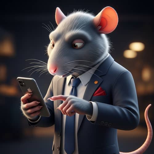 3D Rat in Human Form Scroll Social Media | High-Resolution Image