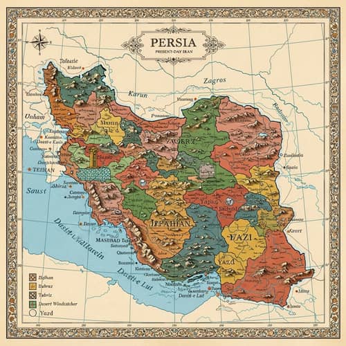 Detailed Iran Kingdom Map: Provinces, Cities & Landmarks