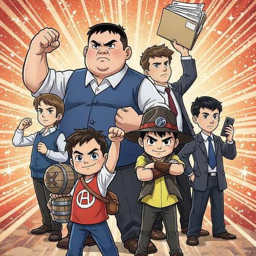 Epic and Exaggerated Pose of The Small Boy, Confident Boy, Chubby Boy, and Dedicated Boy