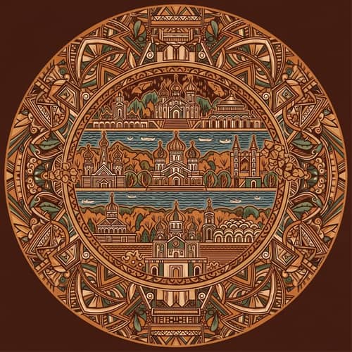 Mezen River Folk Art Design - City of Arkhangelsk Landmarks