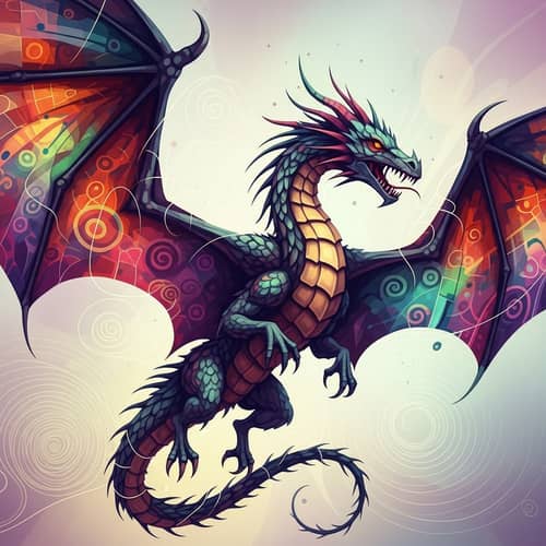 Dynamic Dragon Abstract Art