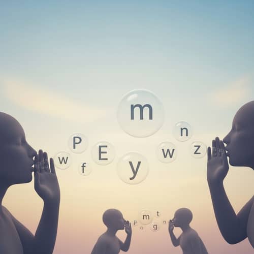 Ethereal Whispers: Surreal Art Depicting Whispered Words