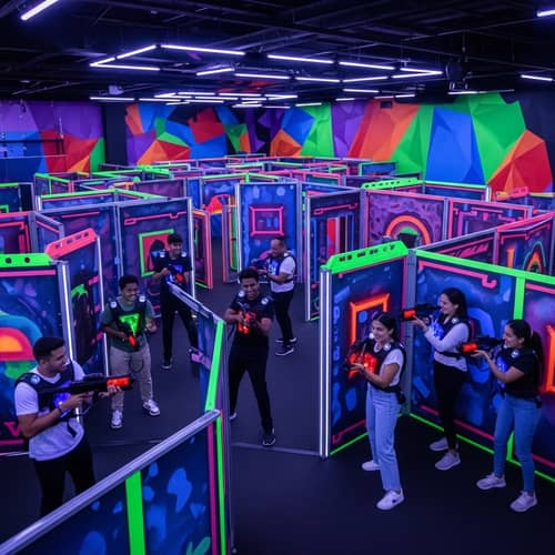 Colorful Laser Tag Arena at Activity Center | Exciting Fun