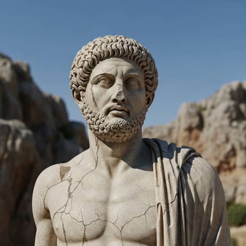 Ancient Greek Stoic Male Sculpture: Resilience and Serenity