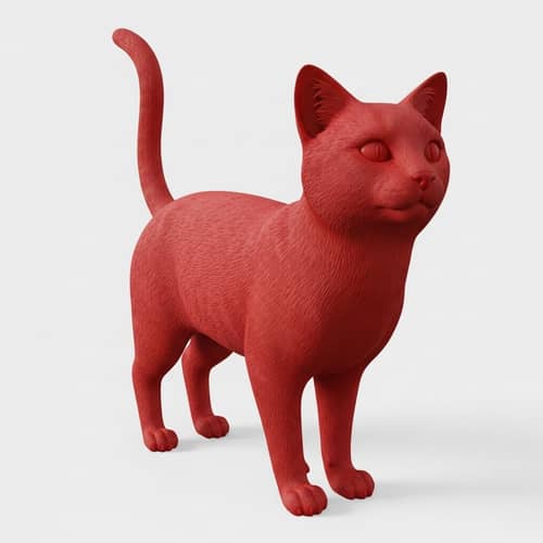 Stunning Red Cat 3D Model for Art Lovers