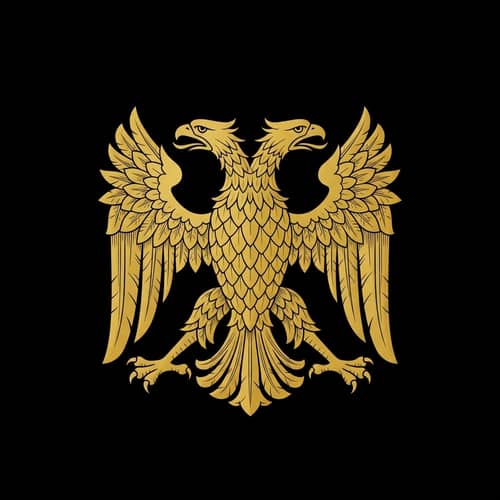 Majestic Golden Double-Headed Eagle Coat of Arms