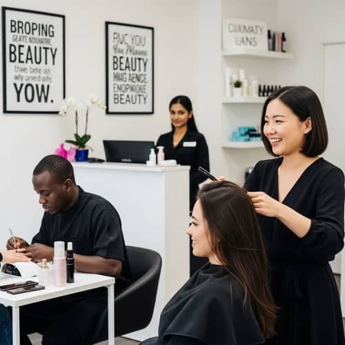 Multicultural Beauty Salon: Expert Hair Stylist, Manicurist & Receptionist