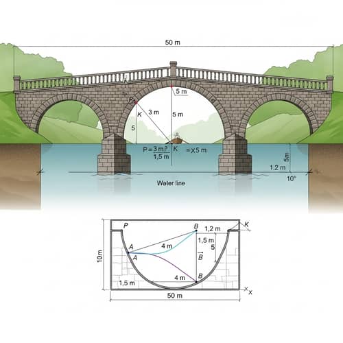 Detailed Arch Bridge Design with Geometric Concepts
