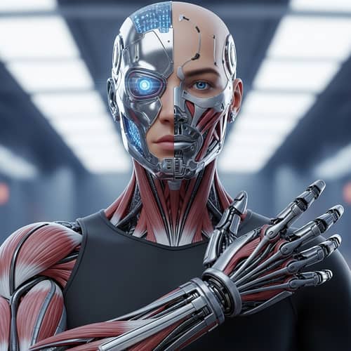 Futuristic Cyborg: Advanced Technology with Organic Components