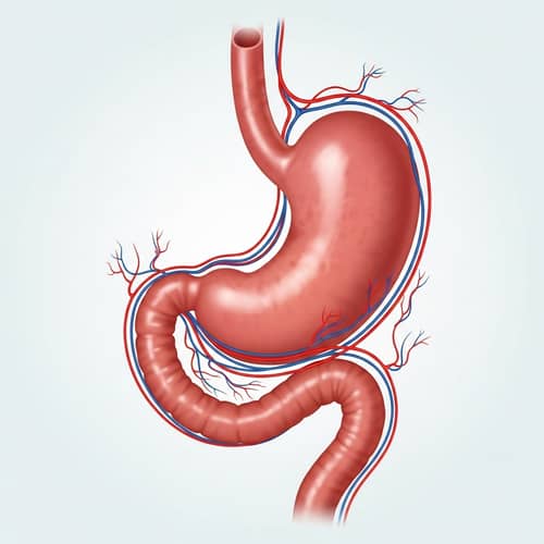 Human Stomach Anatomy Illustration: Body, Esophagus, Intestine