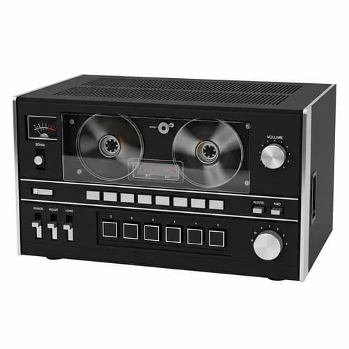 Vintage Black Tape Recorder | Retro Cassette Player