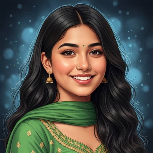 Beautiful South Asian Teenage Girl Portrait - Bright Smile & Traditional Dress