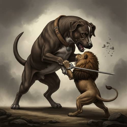 Colossal Dog vs Lion - Epic Battle