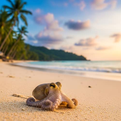 Bubbly Baby Octopus at Phuket Beach | Enchanting Sunset View