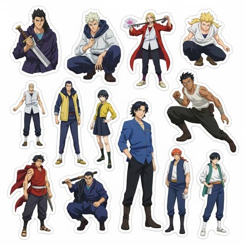 Anime-inspired Sticker Collection: My Metal Family Characters