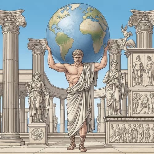 Atlantean Figure in Greco-Roman Mythology Art