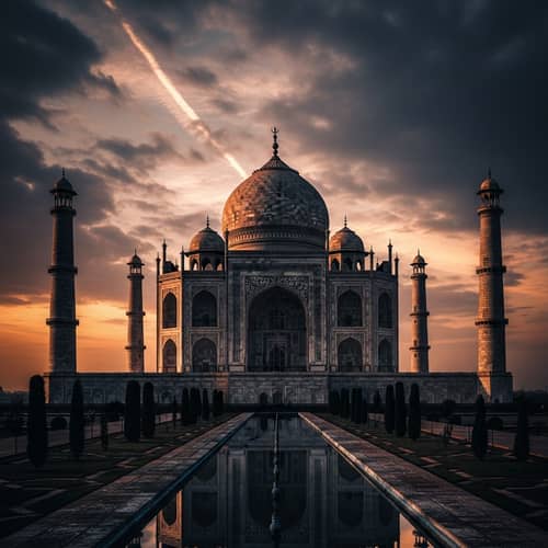 Black Stone Taj Mahal Architectural Photography