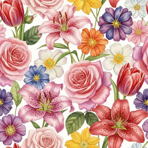 Colorful Flowers Watercolor Painting | Floral Artwork
