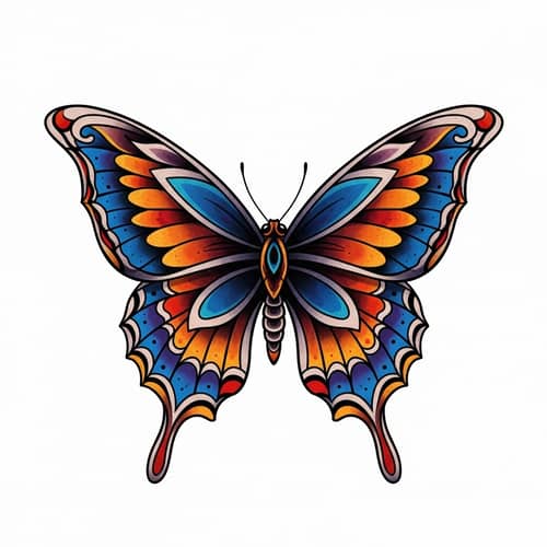 Traditional Butterfly Tattoo Design - Mariposa Tradicional