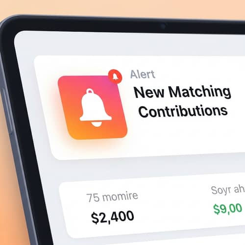 New Matching Contributions Alert Notification