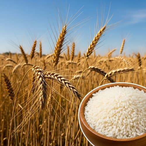 Golden Wheat and Fluffy Rice: A Harvest Tribute