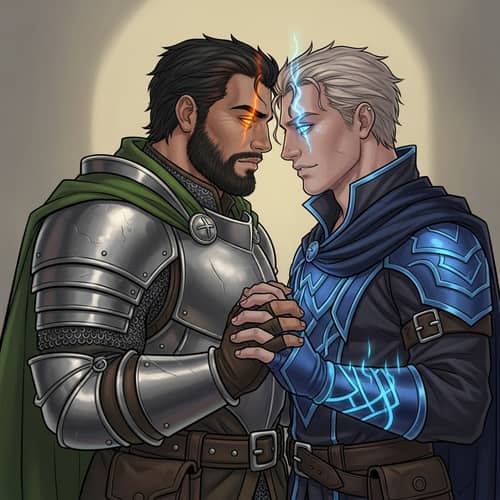 Fantasy Dungeons and Dragons Love Story: Dark Cleric & Magic User