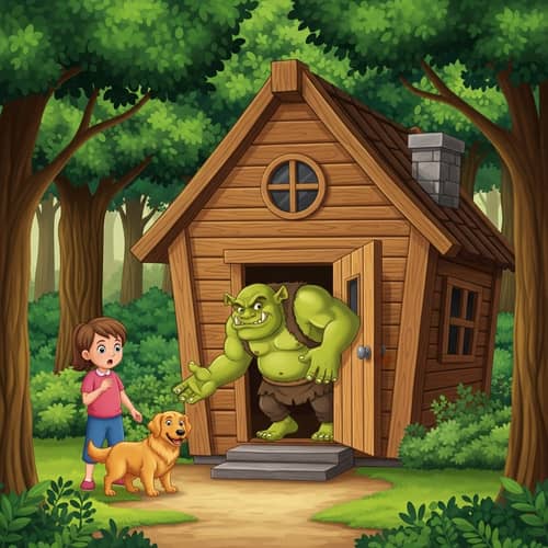 Girl with Dog in Enchanted Forest | Startling Ogre Encounter
