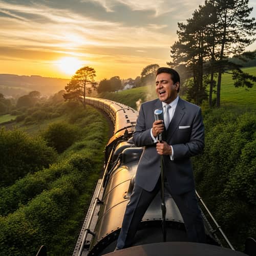 Passionate Kishore Kumar Crooning on Vintage Steam Train