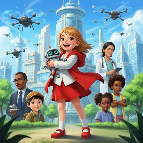 Whimsical Sci-Fi Adventure Movie Poster