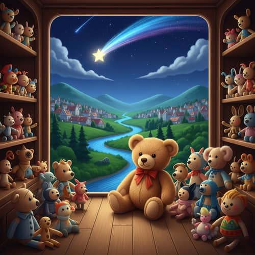 Teddy Bear's Adventure in a Cozy Town