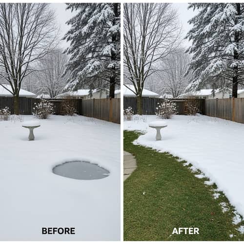 Yard Transformation: Before-and-After Snow Scene Cleanup