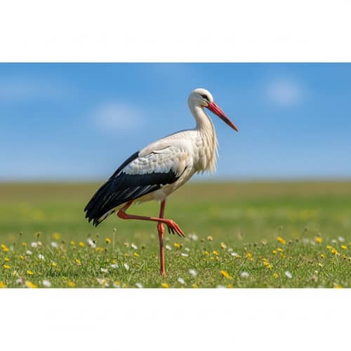 White Stork in Natural Habitat - Elegant Wildlife Scene