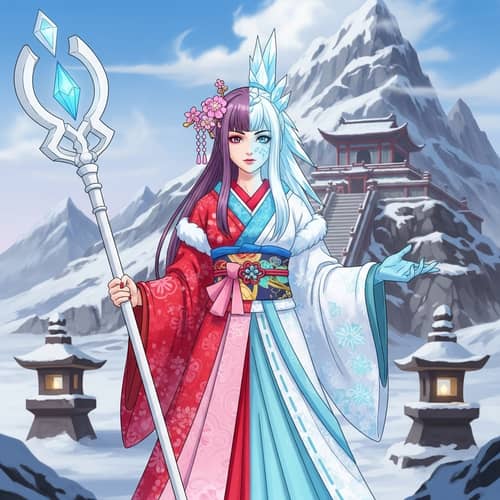 Fictional Shrine Maiden & Icy Conqueror Character Image