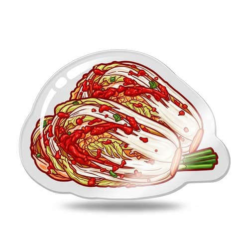 Colorful Kimchi Sticker with 3D Effect | Vibrant Design