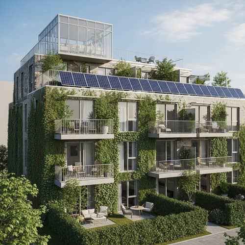 Sustainable Apartment Building with Penthouses