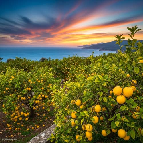 Stunning Vista in Greece with Oversized Lemon Groves