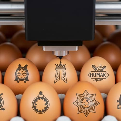 Food-Grade Ink Designs on Eggs for Market Traceability