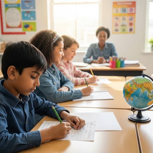 Educational Classroom Scene with Diverse Students