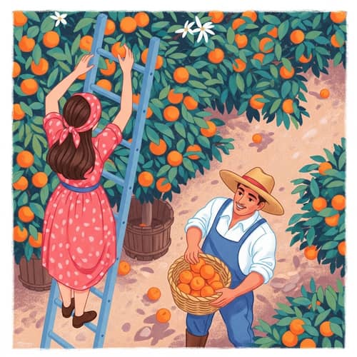 Vibrant Gathering of Oranges in Impressionist Style