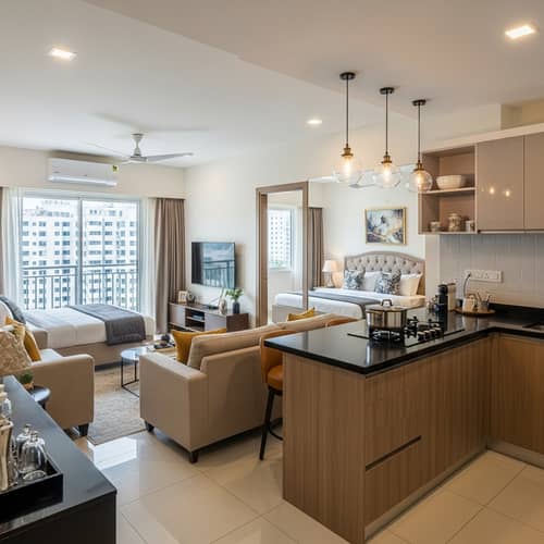 Modern 2BHK Flat in Urban City | Spacious Bedrooms & Stylish Interiors