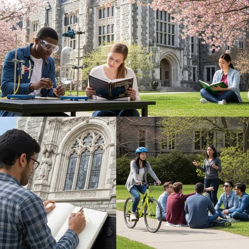 Diverse University Scene: Clarity in Campus Life