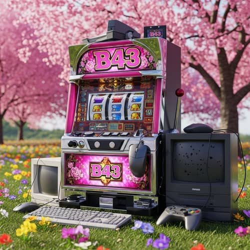 Spring Meadow Slot Machine: B43 Neon Lights & Tech Gear